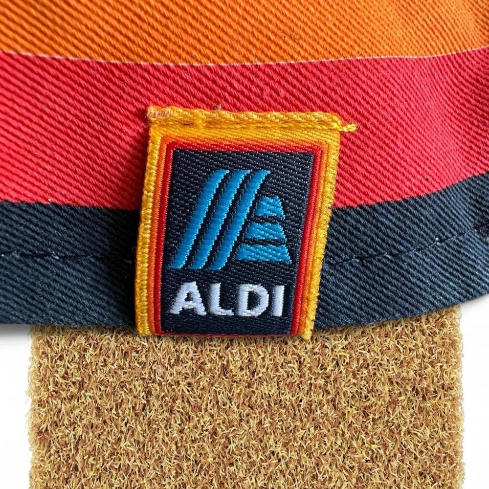 Aldi Blue Bucket Hat with Retro Rainbow Stripe - Picture 2 of 5